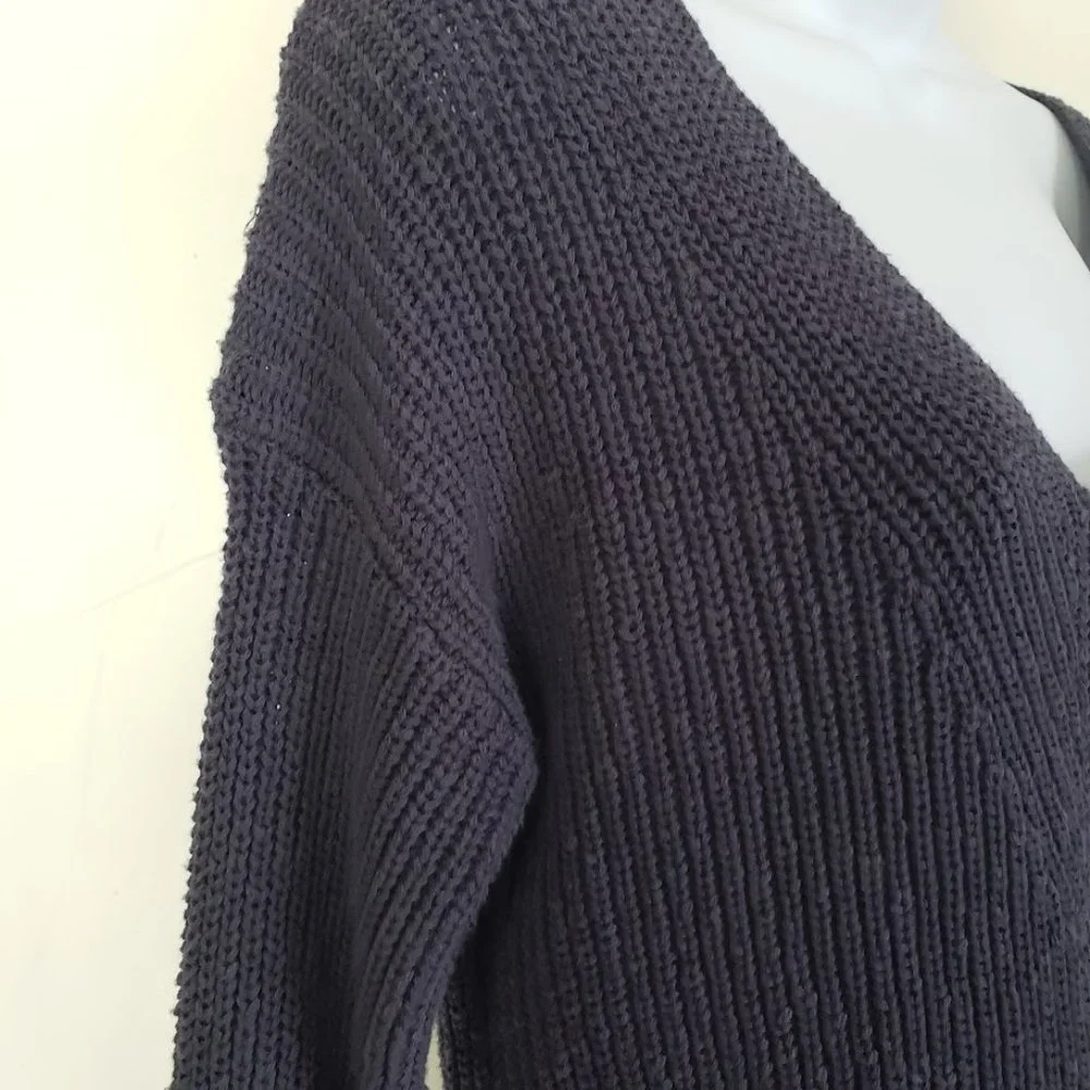 Madewell Womens Sweater XXS Navy Blue Pullover V-neck Cotton Long Sleeve NEW - Picture 7 of 12